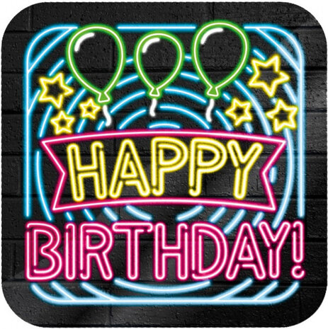 onderzetters happy birthday 10 cm karton 6 stuks