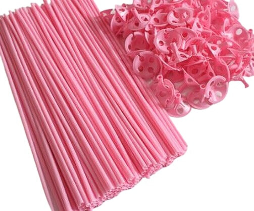 ballonhouders 40 cm roze 100 stuks