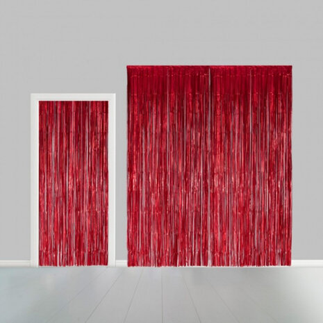 deurgordijn 100 x 240 cm folie rood