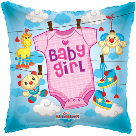 folieballon Baby Girl meisjes 46 cm roze/blauw