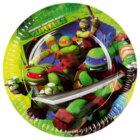 bordjes Ninja Turtles 18 cm karton groen 8 stuks