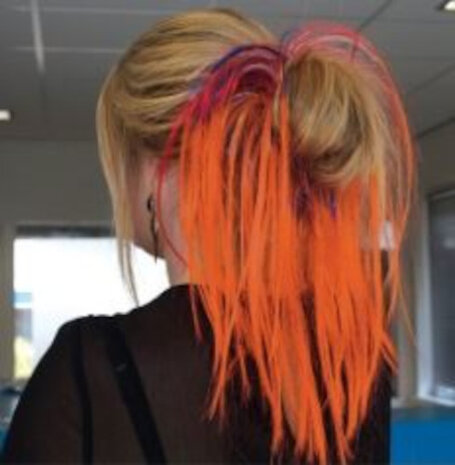 haarextension dames 30 cm polyester oranje