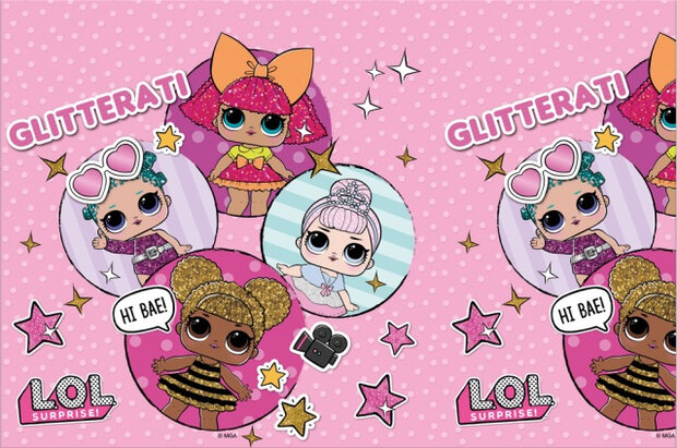 tafelkleed Glitterati 180 x 120 cm roze