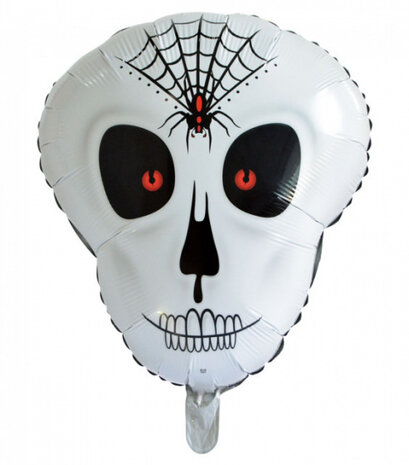 folieballon schedel 62 x 50 cm wit/zwart
