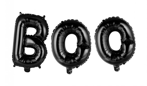 folieballonen Boo 40 cm zwart 3 stuks