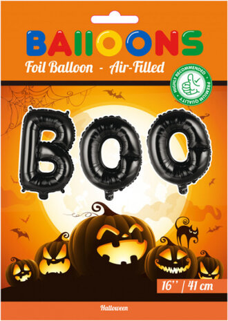 folieballonen Boo 40 cm zwart 3 stuks