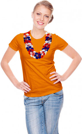 T-shirt Holland dames polyester oranje maat XL