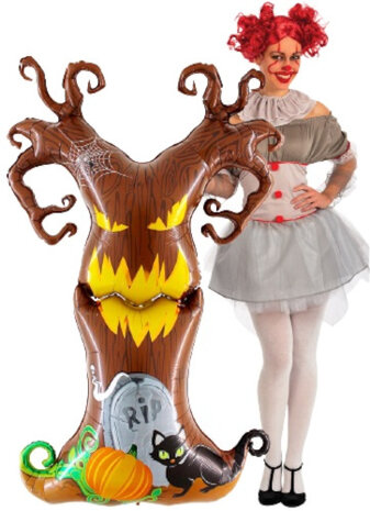 halloweenballon boom 155 cm folie bruin