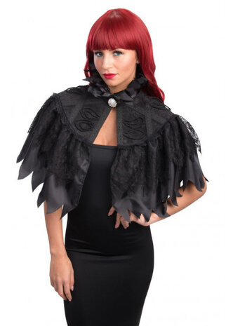 verkleedcape dames polyester zwart one-size