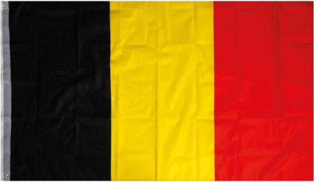 vlag Belgi&euml; 150 x 90 cm polyester zwart/geel/rood