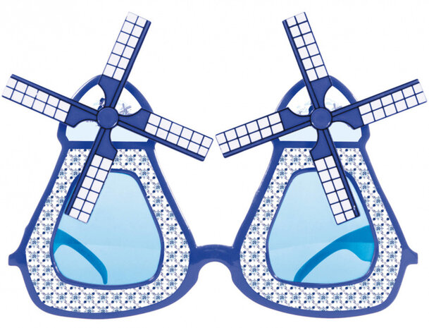 verkleedbril molen Delftsblauw junior 16 x 17 cm one-size
