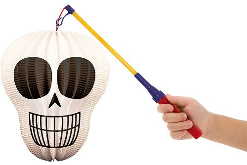 lampion doodshoofd junior 25 x 31 cm papier wit