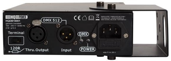 splitter DMX 4-weg 100-240V 2W 17,5 cm staal zwart