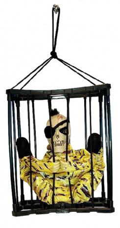 hangdecoratie Halloween gevangene 23 x 27 cm zwart