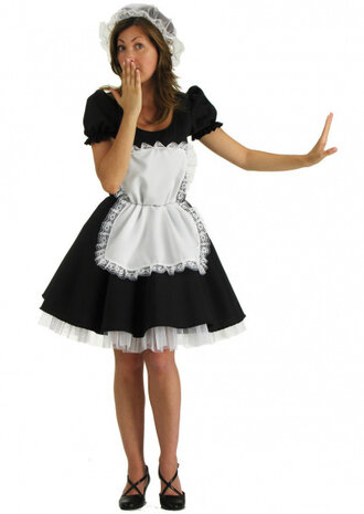 verkleedjurk Brigitta dames polyester zwart mt S