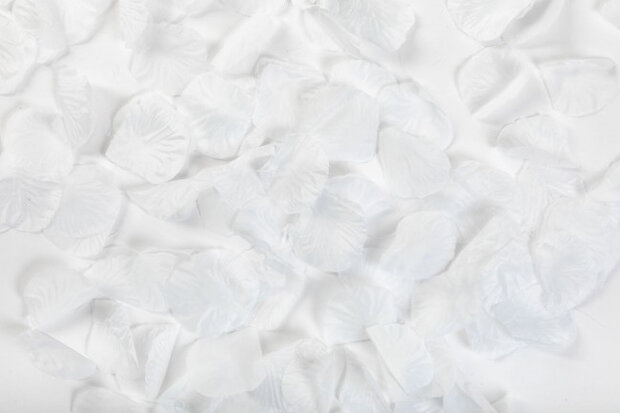 rozenblaadjes 4 x 4 cm polyester wit 144 stuks