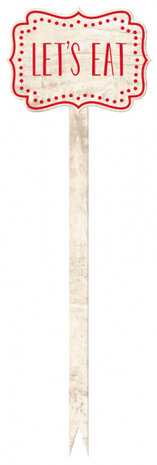 cocktailprikkers Let&#039;s eat 20 cm hout rood 12 stuks