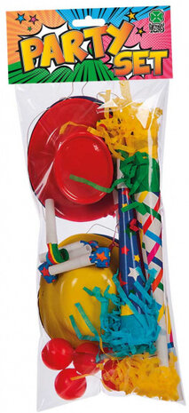 feestset papier rood/geel/groen/blauw 20-delig