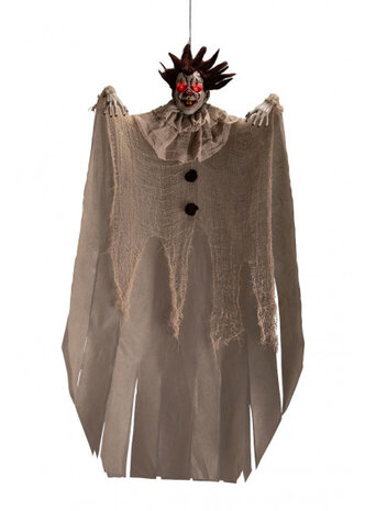 griezelclown hangbaar 30 x 12 x 35 cm cr&egrave;me