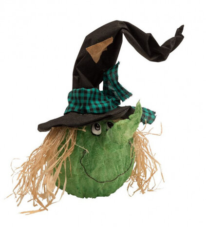 pompoendecoratie heks 50 cm latex/foam groen