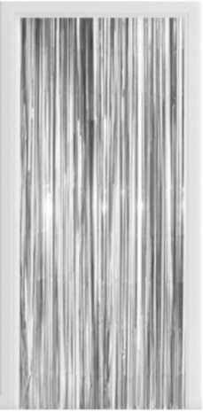 feestgordijn 100 x 240 cm folie zilver
