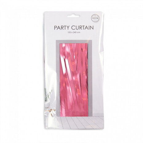 feestgordijn 100 x 240 cm folie roze