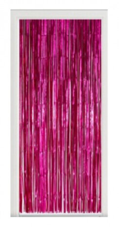 feestgordijn 100 x 240 cm folie fuchsia