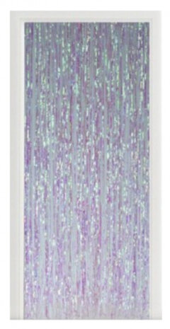 feestgordijn 100 x 240 cm folie wit/lila/roze