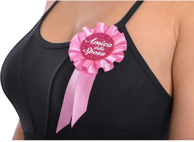 rozet Amica Della Sposa dames papier roze 6-delig
