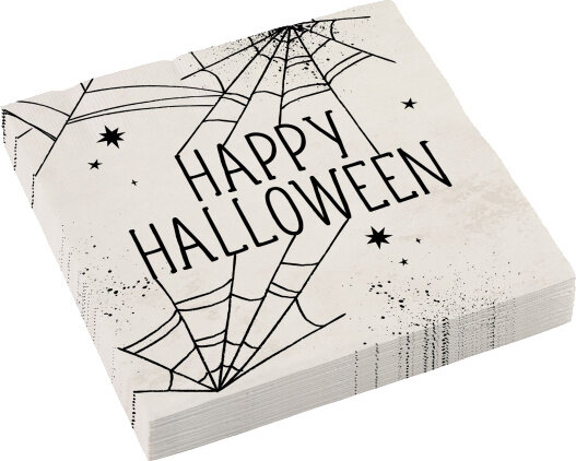 servetten Spiderweb 33 x 33 cm papier wit 16 stuks