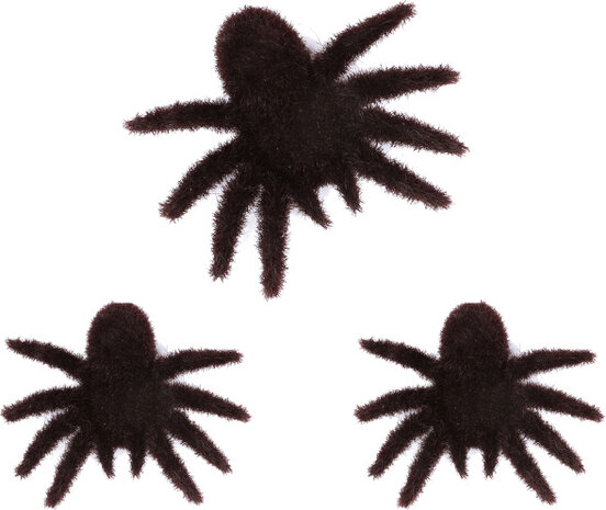 decoratiespin Fuzzy 8 x 10 cm zwart 3 stuks