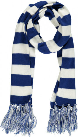 sjaal Party wol blauw/wit one-size