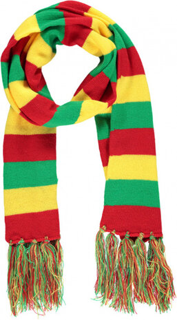 sjaal Party wol rood/geel/groen one-size