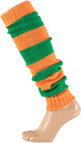 beenwarmers Party wol oranje/groen one-size