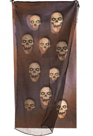 horrorgordijn 160 x 75 cm textiel bruin