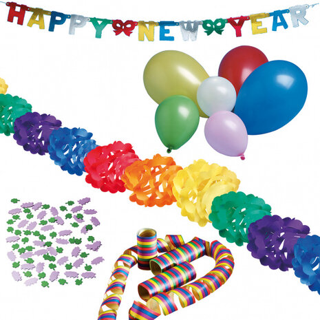 party set Happy New Year papier 26-delig