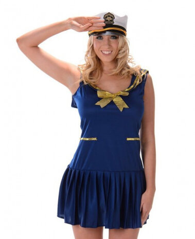 verkleedjurk matroos dames polyester blauw mt XS