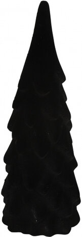 kerstboom Lloyd 8 x 22 cm textiel/hout zwart