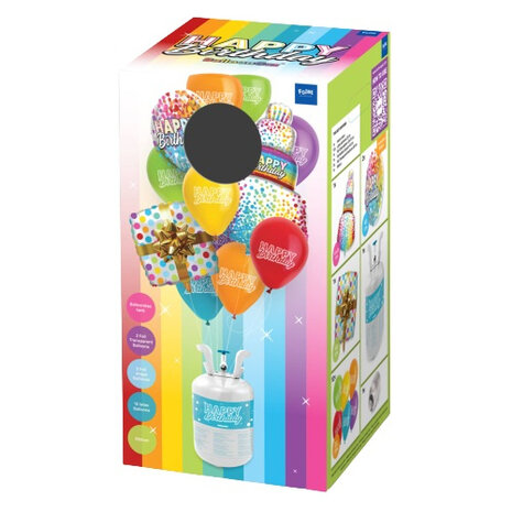 heliumtank Balloongaz Happy Birthday 16 stuks