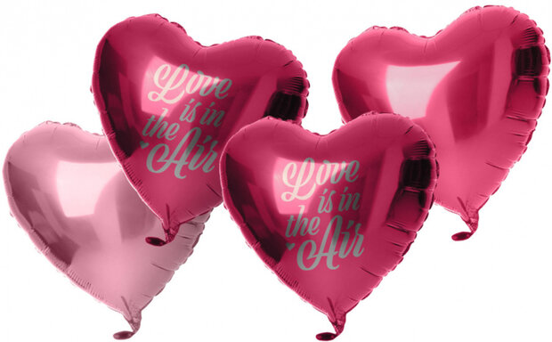 heliumtank Balloongaz Love rood/roze 16 stuks
