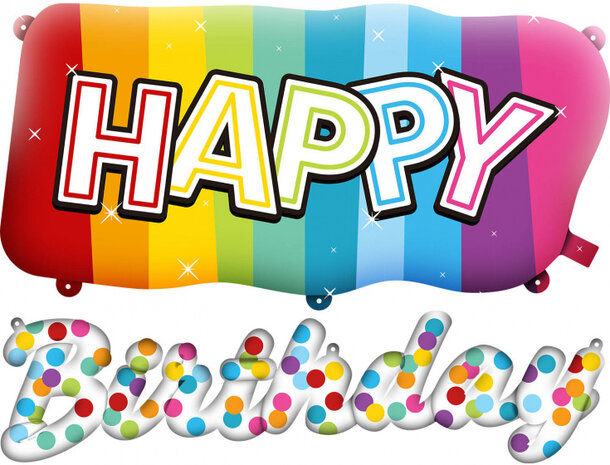 folieballonnen Happy Birthday 125 cm 2 stuks