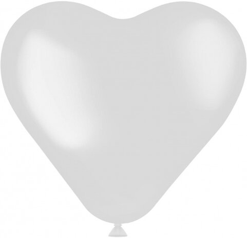 ballonnen hart 25 cm latex matwit 8 stuks
