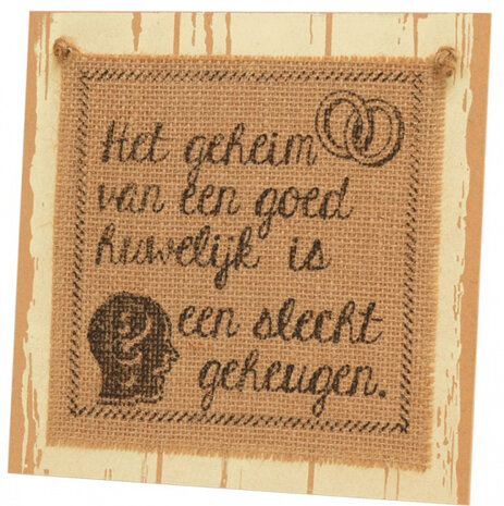 bordje een goed huwelijk 20 cm hout naturel