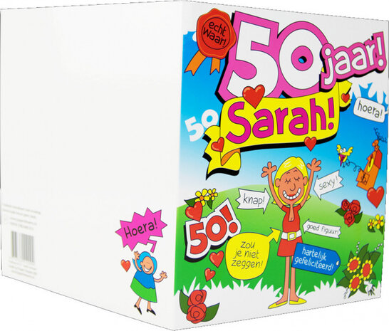 wenskaart Sarah cartoon dames 14 x 16 cm
