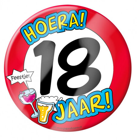 bierviltjes 18 jaar 10 cm karton rood/wit 6 stuks