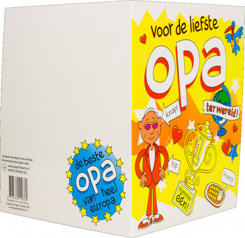 wenskaart opa cartoon heren 14 x 16 cm karton