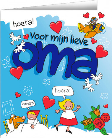 wenskaart oma cartoon dames 14 x 16 cm karton