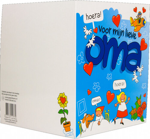 wenskaart oma cartoon dames 14 x 16 cm karton