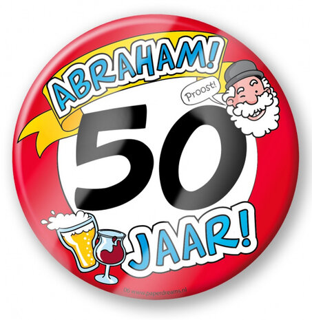 bierviltjes 50 jaar 10 cm karton rood/wit  6 stuks