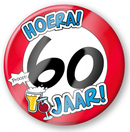 bierviltjes 60 jaar 10 cm karton rood/wit 6 stuks